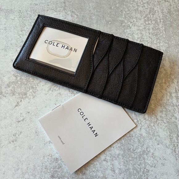 Cole Haan Reddington Card Case Wallet Black Leather - Picture 15 of 15